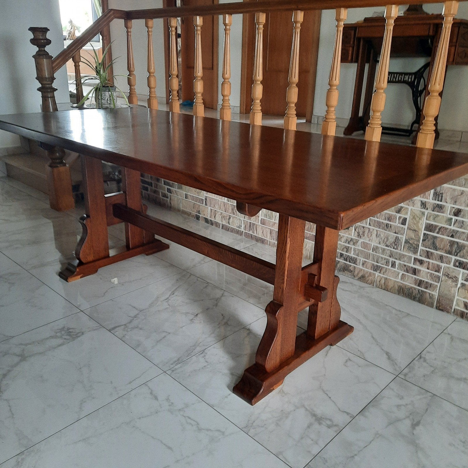 ancienne table en chêne de salle à manger, Antiquités & Art, Enlèvement