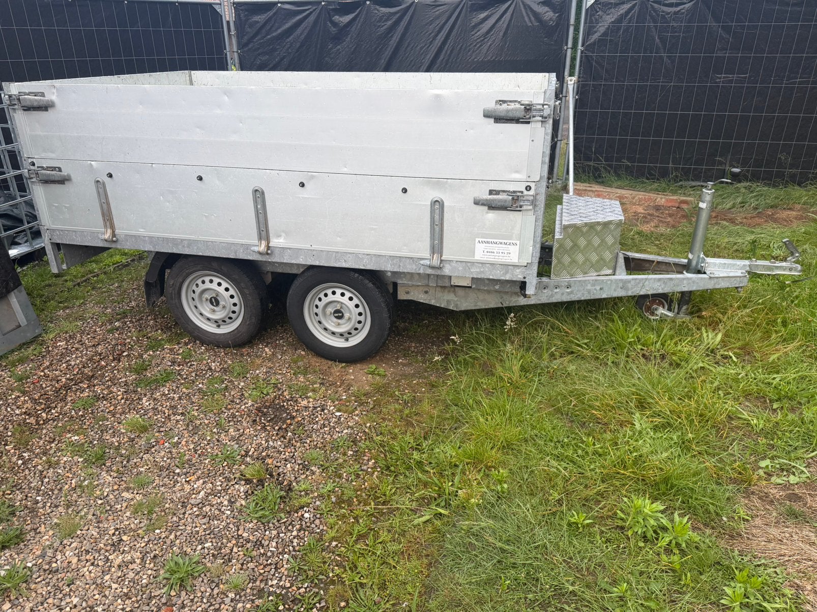 Aanhangwagen kipper 750 kg dubbelasser, Auto diversen, Aanhangers en Bagagewagens, Ophalen, Gebruikt