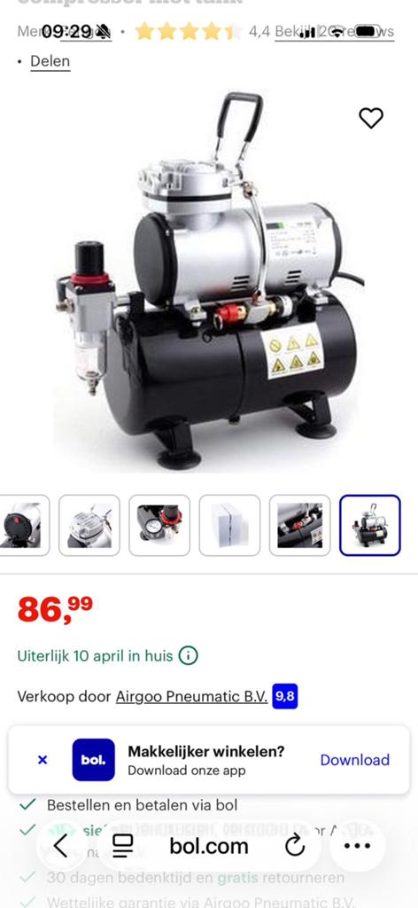 AIRBRUCH COMPRESSOR ( NIEUW), Doe-het-zelf en Bouw, Compressors, Zo goed als nieuw, Ophalen