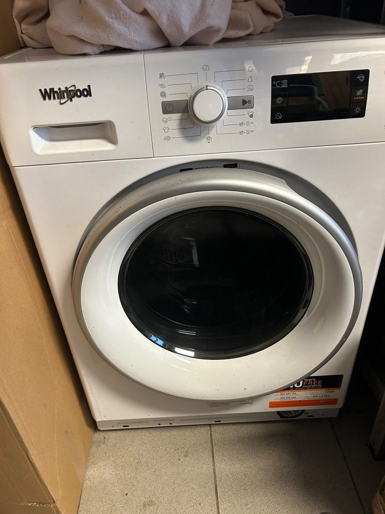 Whirlpool combi wasmachine-droogkast, Elektronische apparatuur, 8 tot 10 kg, Ophalen, Zo goed als nieuw