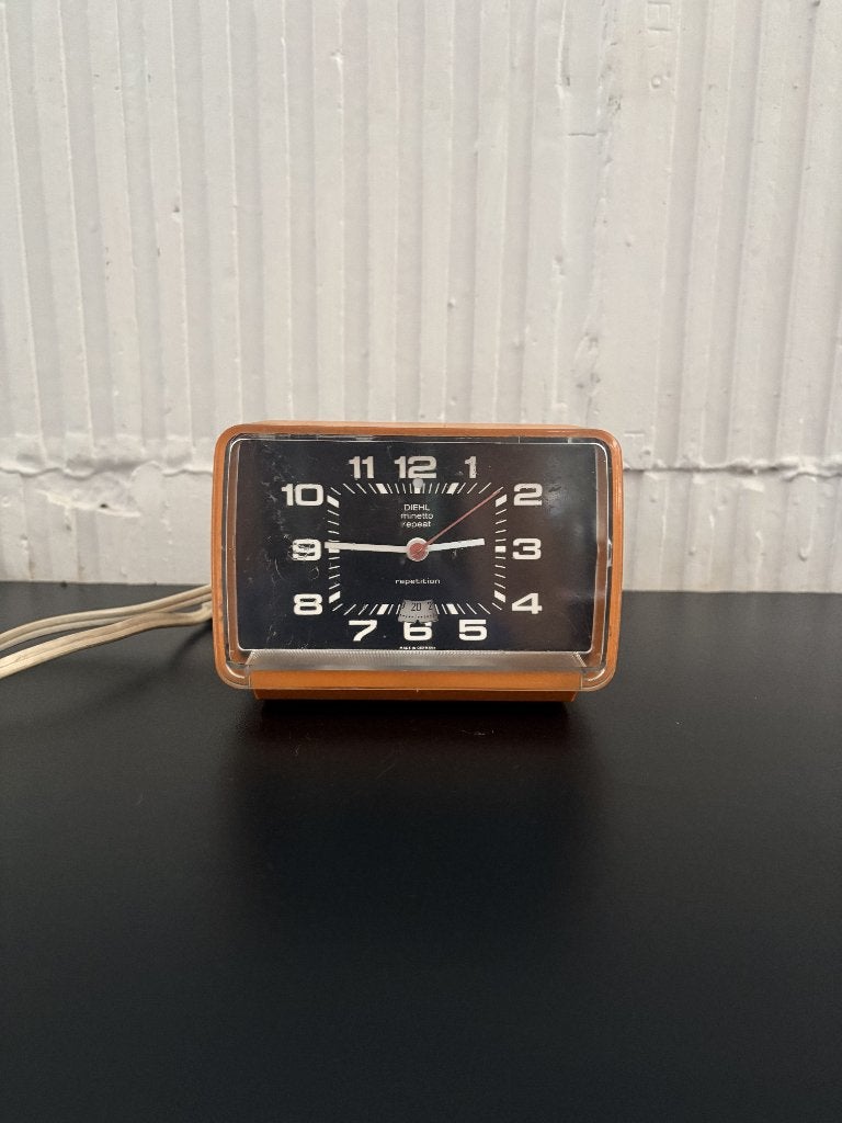Réveil vintage orange DIEHL Minetto Repeat, Electroménager, Envoi, Comme neuf