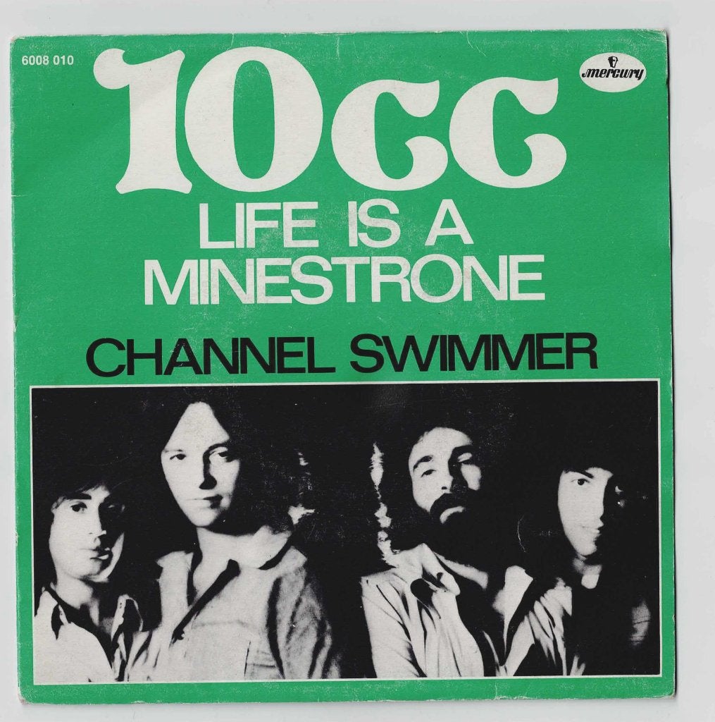 10 CC - Life is a minestrone - Channel Swimmer, Enlèvement ou Envoi, 7 inch, Comme neuf, Rock et Metal