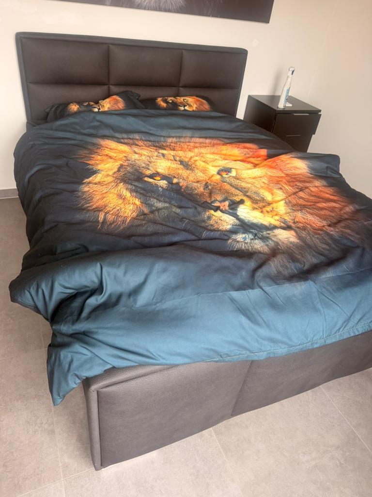 Boxspring azalea +HR Foam topper 160x200 texas zwart, Huis en Inrichting, Slaapkamer | Boxsprings, Ophalen, Zo goed als nieuw