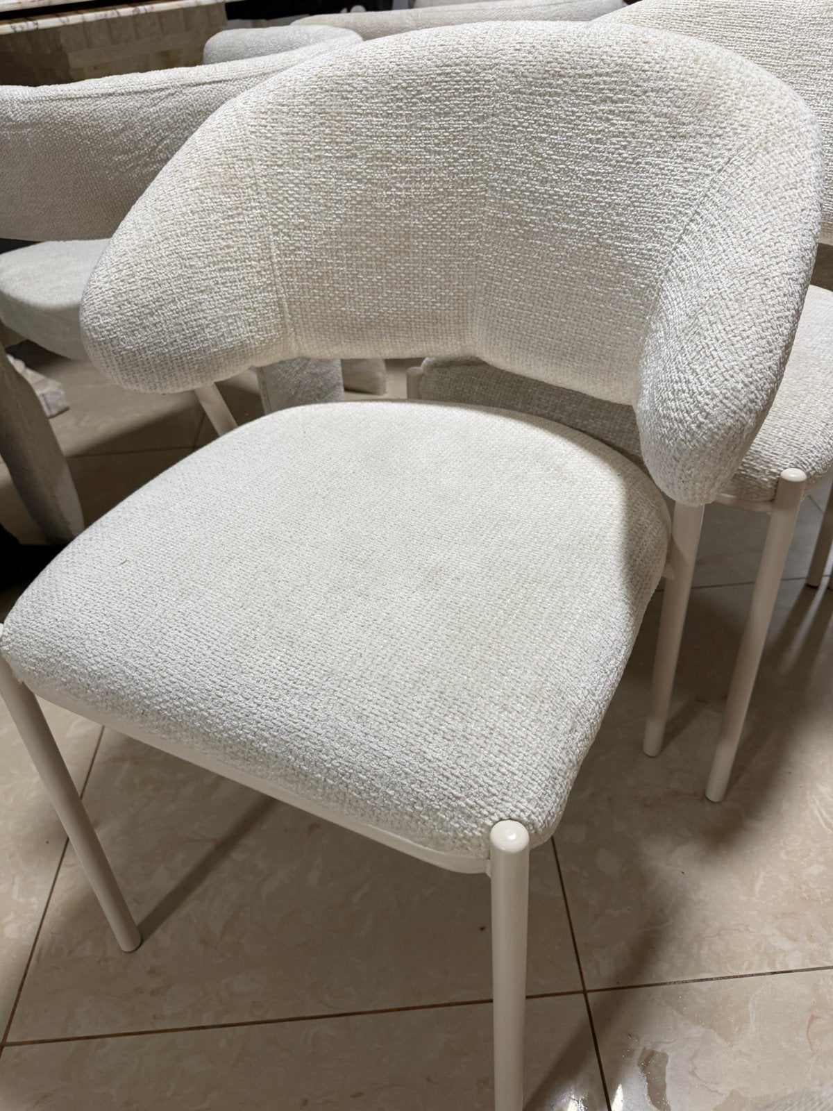 Lot de 8 chaises, Huis en Inrichting, Stoelen, Ophalen, Wit, Zo goed als nieuw, Stof