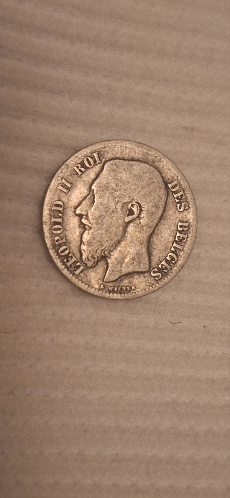 Zilve- 50 cent. 1898 Leopold II, Envoi