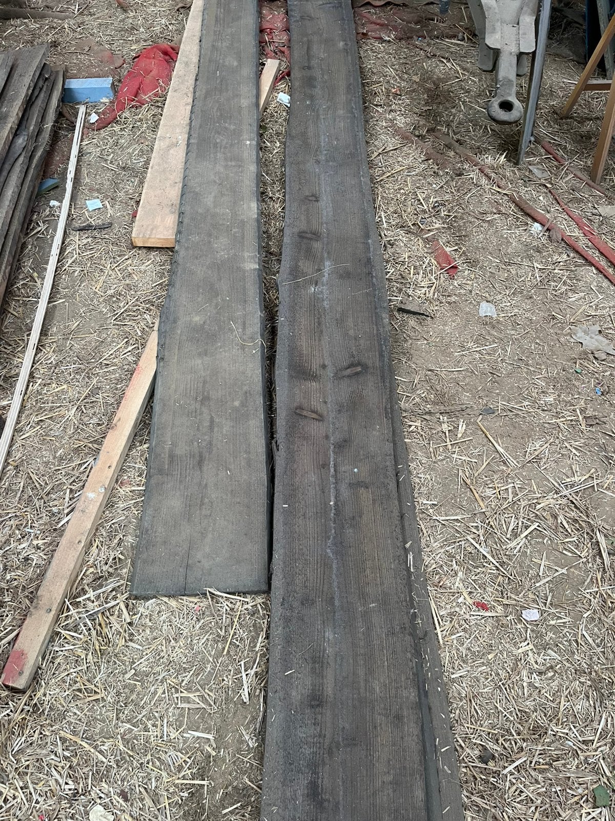 Oudere schors planken 4m lang, Doe-het-zelf en Bouw, Ophalen, Gebruikt, 300 cm of meer, Plank