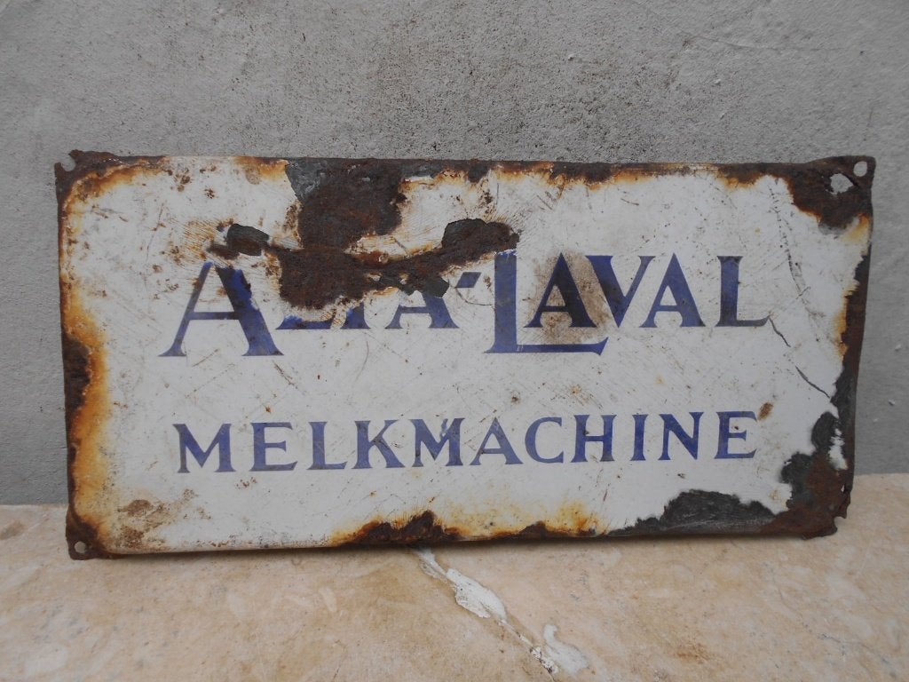 reklame plaat ALFA-LAVAL  melkmachine  emaille, Ophalen of Verzenden