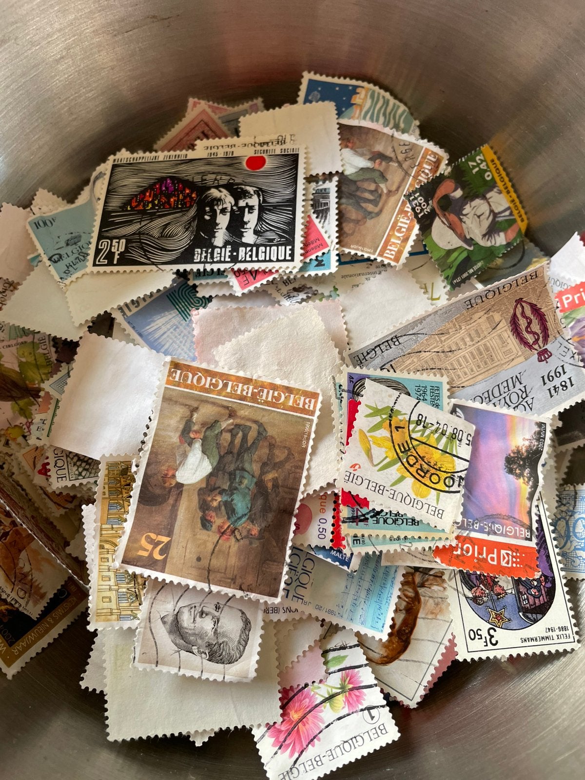 6 sachets de timbres belges, Enlèvement ou Envoi