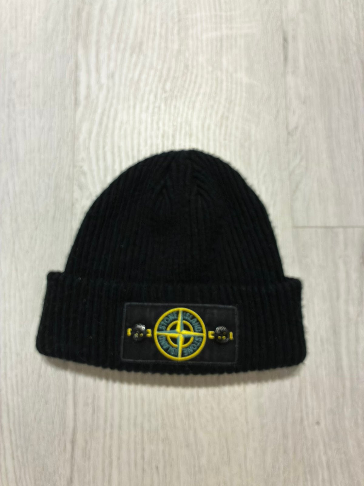Stone Island Badge Beanie, Kleding | Heren, Ophalen of Verzenden, Zo goed als nieuw, Muts