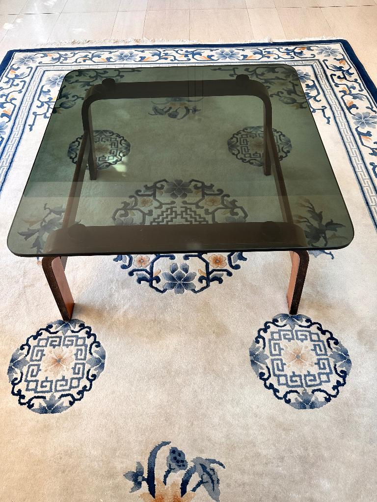 Vintage salontafel, Ophalen, Gebruikt, 50 tot 100 cm, Glas