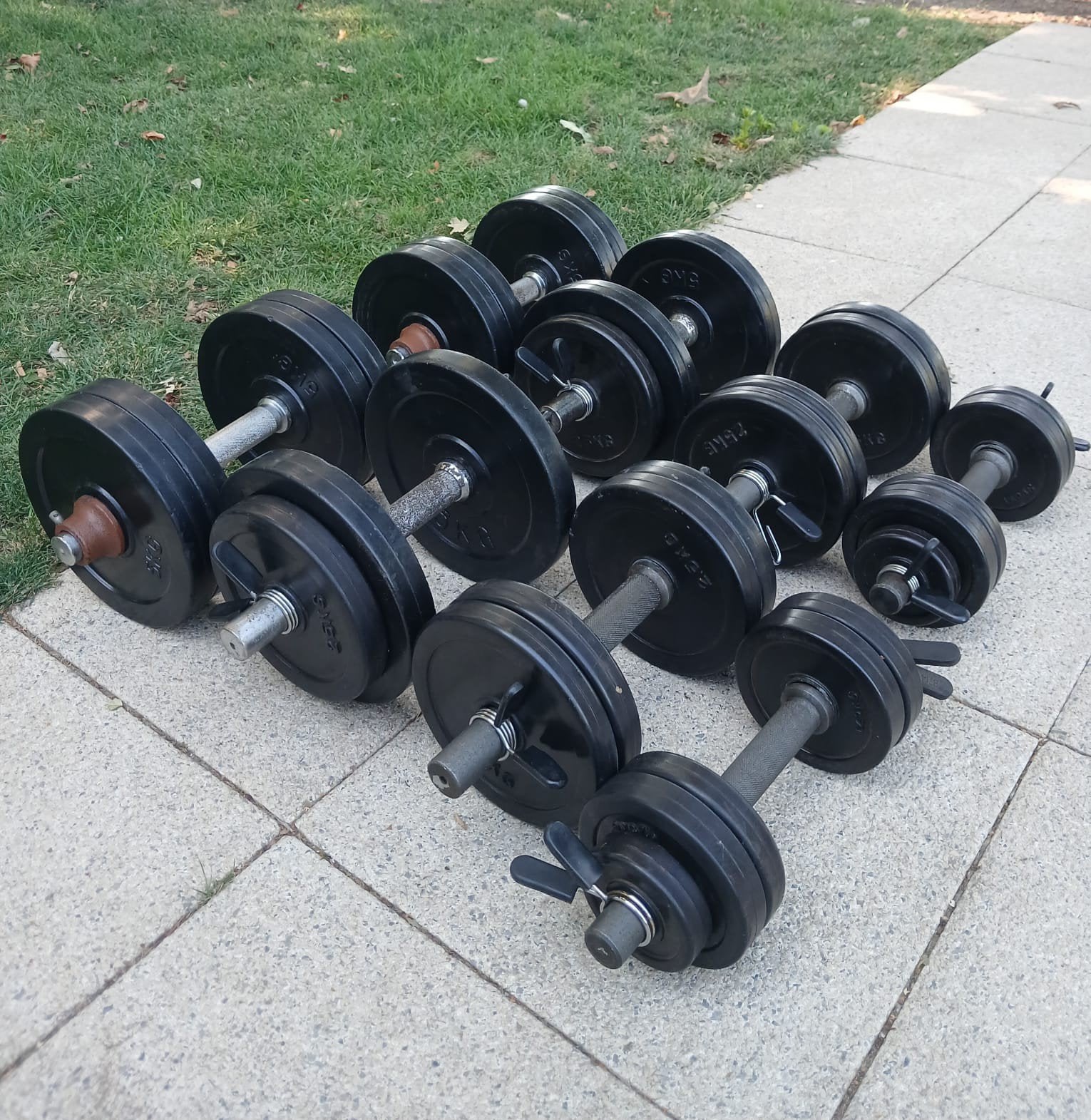 Te koop: korte stang (8-bar), 36 schijven, 102 kg., Sport en Fitness, Ophalen
