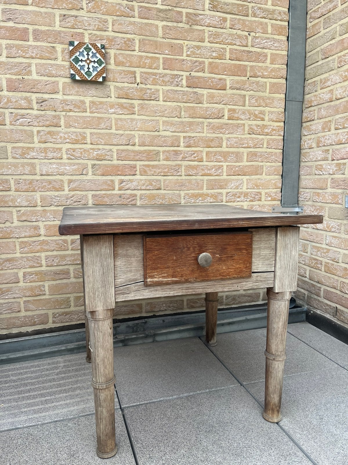 Vintage eiken bijzettafel, Antiek en Kunst, Ophalen