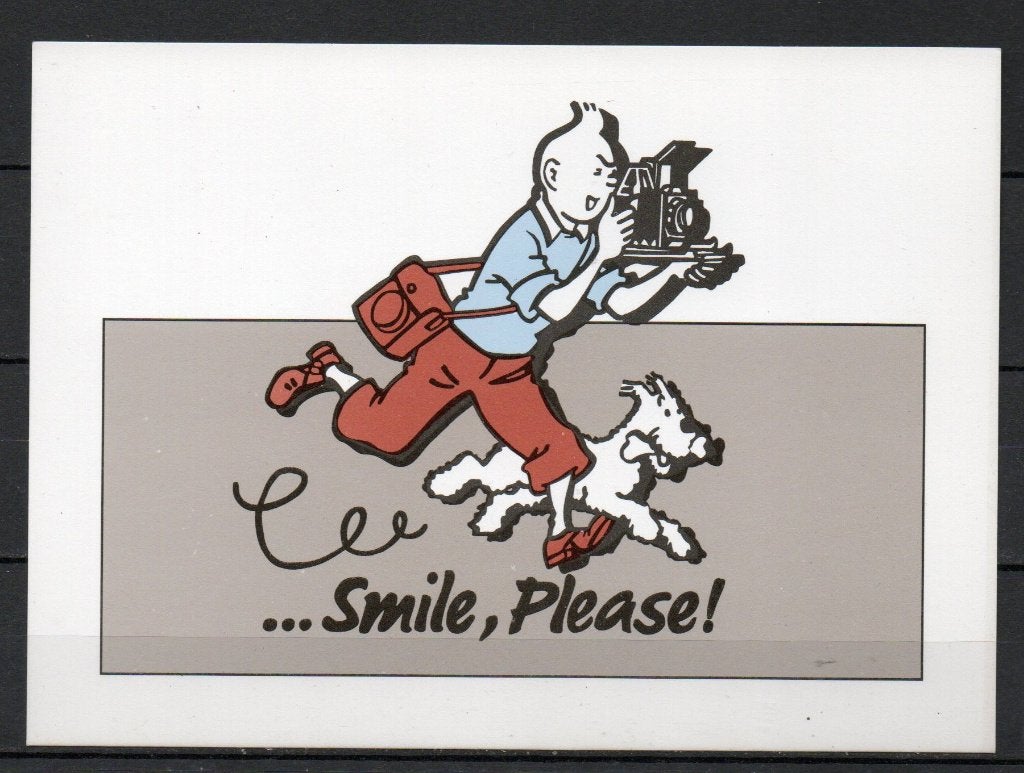 Carte postale : Hergé : Tintin "Smile, please !" horizontale, Enlèvement
