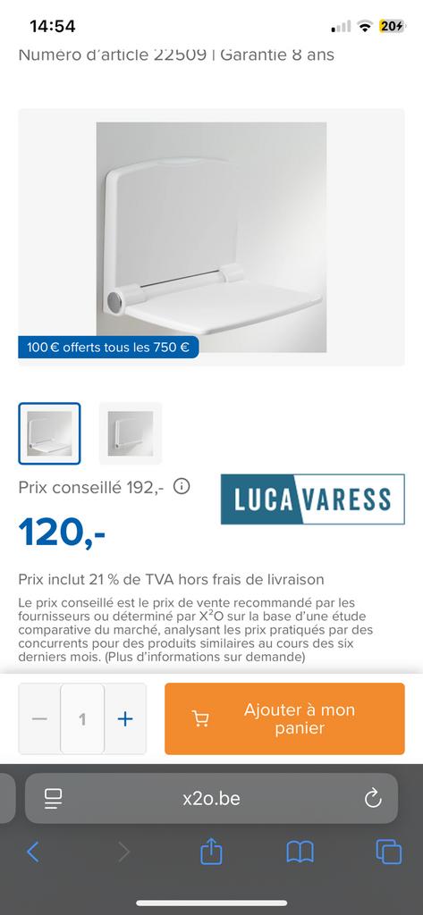 Chaise de toilette pour douche, Enlèvement, Neuf, Blanc, Autres types