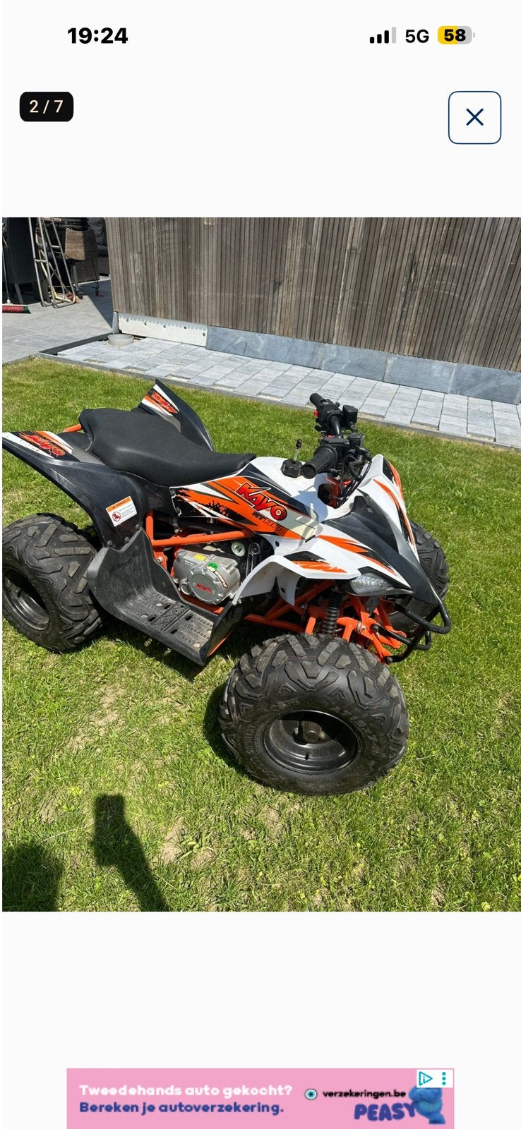 ET ÉCHANGE : quad Kayo 110cc + Peugeot Fox Cé, Enlèvement, Comme neuf