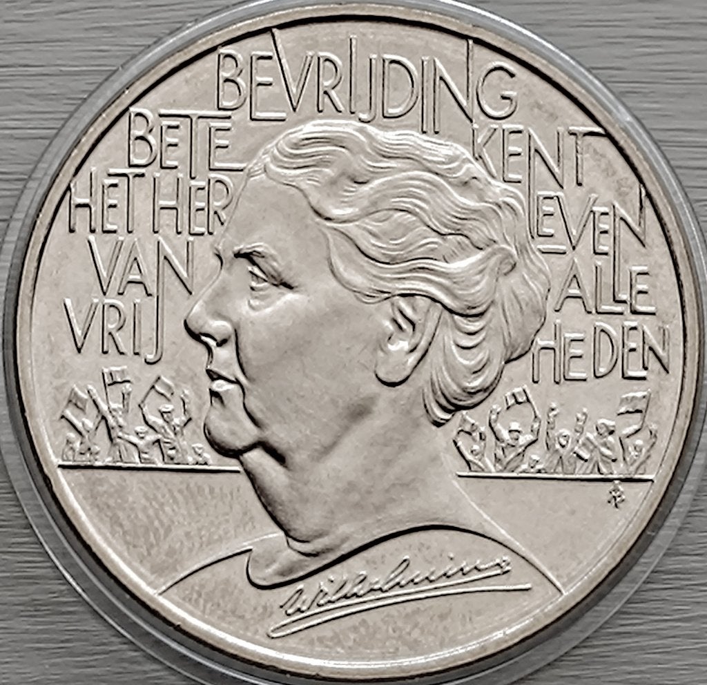 munt Nederland 10 ecu 1995:50 jaar - Bevrijding, Ophalen of Verzenden, Koningin Wilhelmina