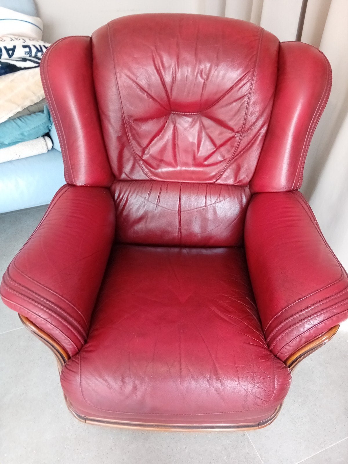 Siège en cuir 1 personne, 75 à 100 cm, Enlèvement, Utilisé, Retro