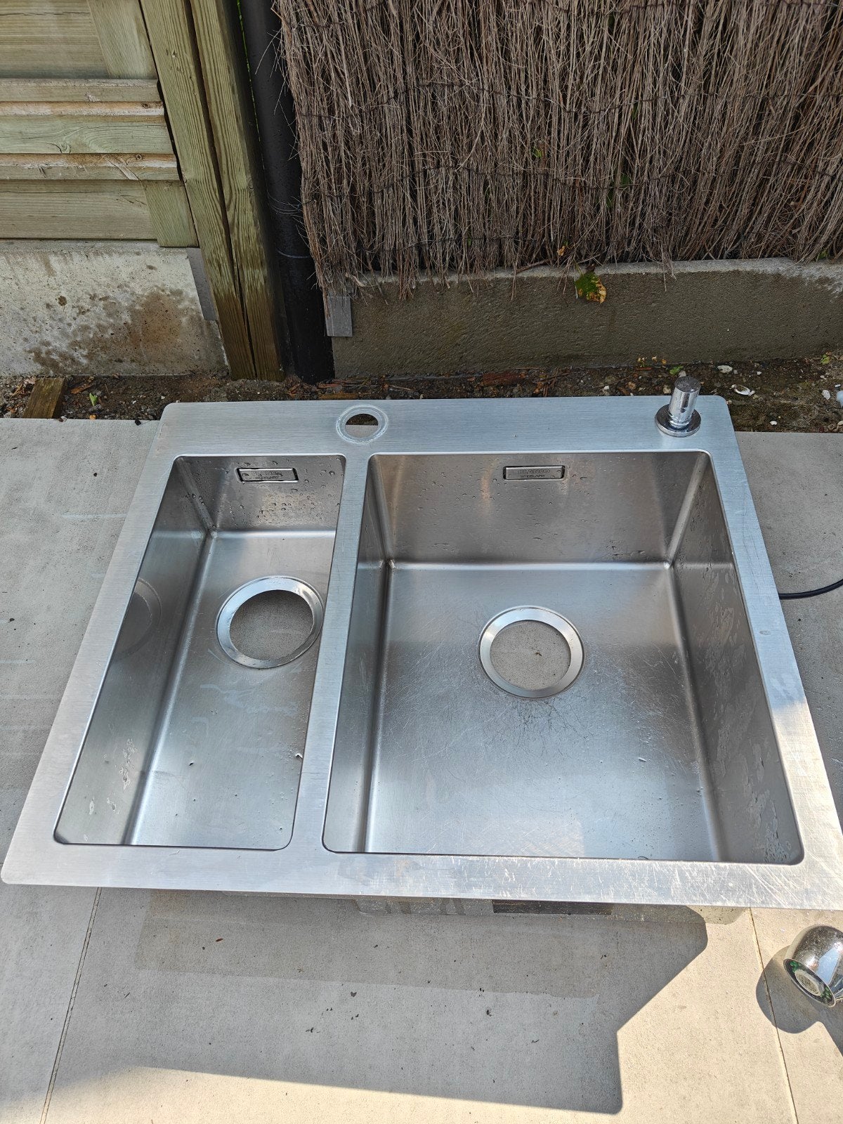 Blanco Claron RVS Dubbele Spoelbak + Aqua Vive kraan, Ophalen