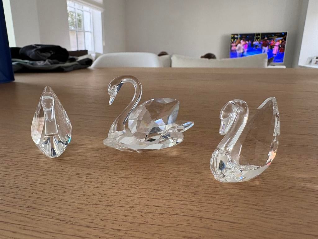 Set zwanen swarovski - kristal, Verzamelen, Swarovski, Ophalen, Zo goed als nieuw