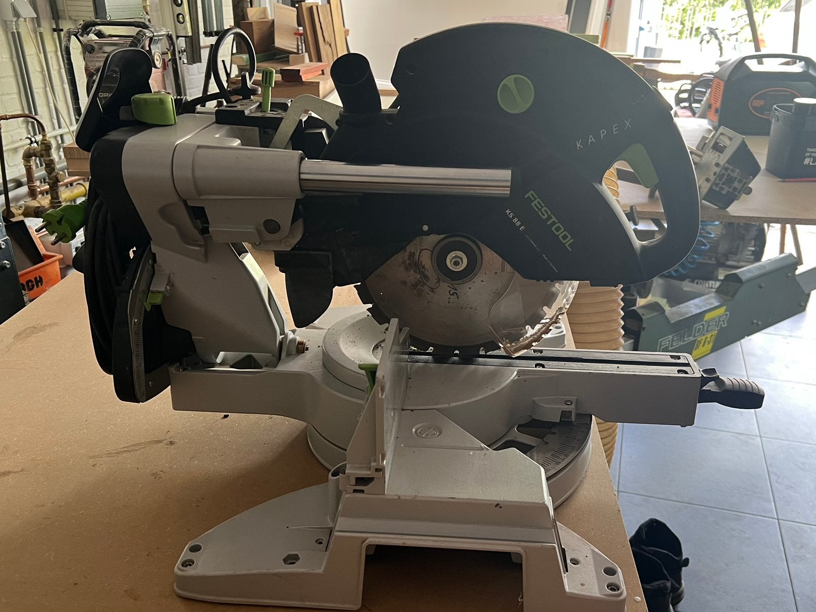Afkortzaag Festool KAPEX KS88E, Doe-het-zelf en Bouw, Ophalen, Gebruikt, 70 mm of meer, Afkortzaag