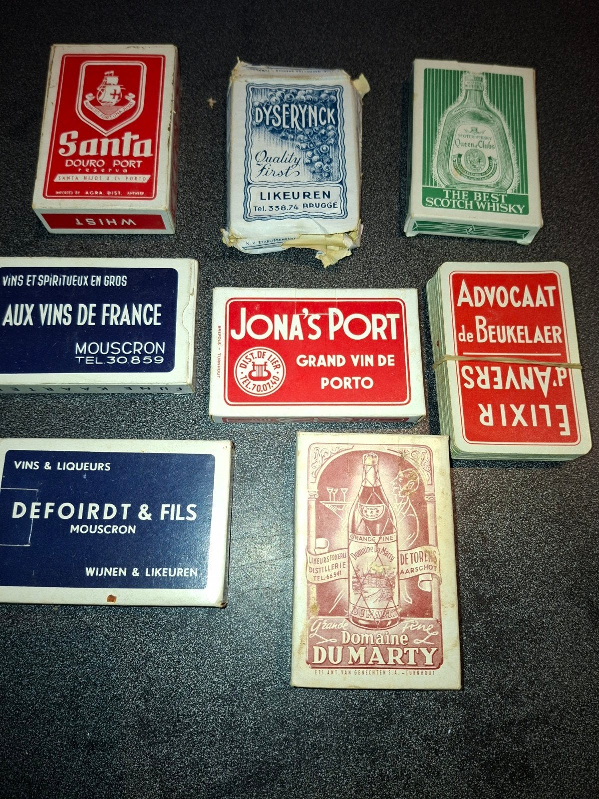 lot de 9 livres à jouer aux cartes - Liqueurs belges, Enlèvement ou Envoi, Utilisé, Carte(s) à jouer