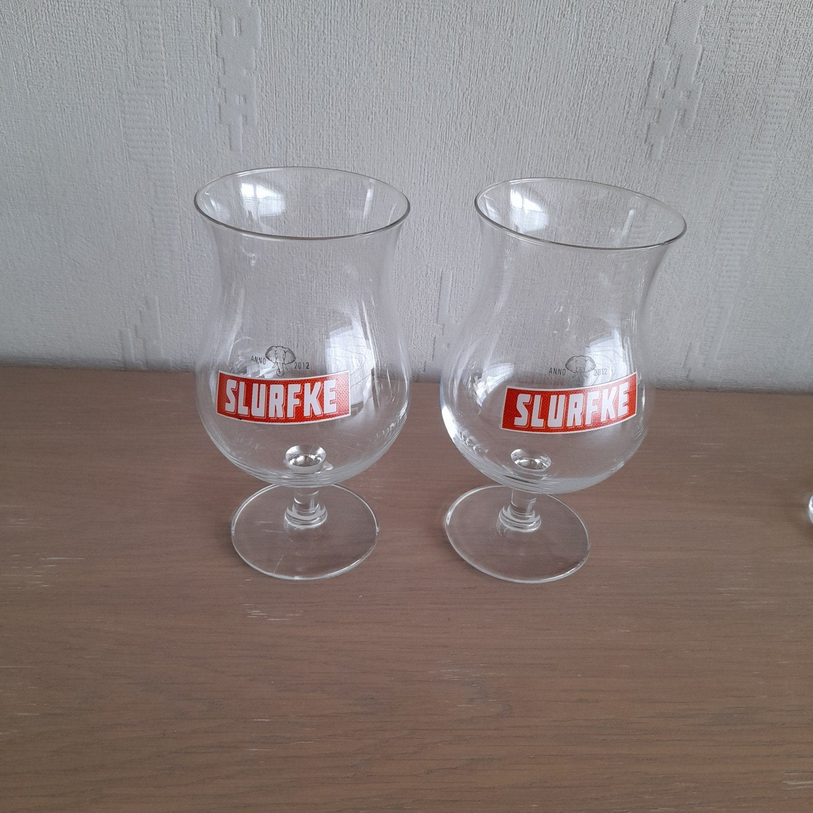 2 bierglazen  Slurfke Anno 2012  - Ritzenhoff  ( lot)., Verzamelen, Ophalen, Bierglas