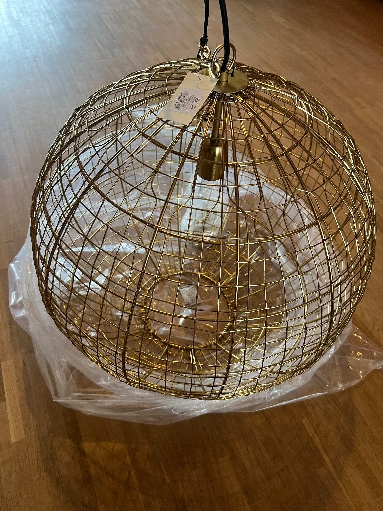 Ronde goudkleurige lamp van Light & Living, Huis en Inrichting, Ophalen, Nieuw, E27 (groot), Metaal