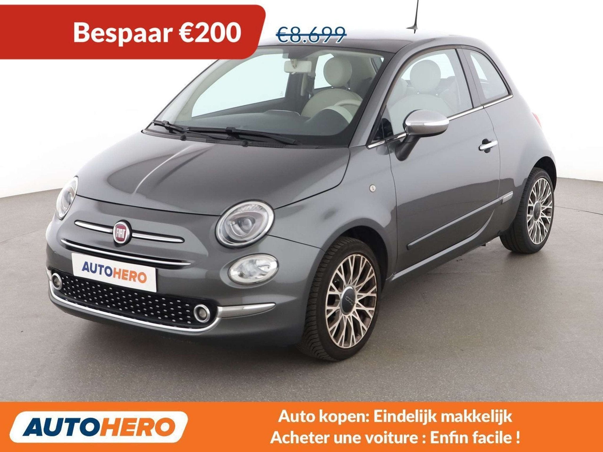 Fiat 500 1.2 Lounge (bj 2016), Auto's, Voorwielaandrijving, 4 zetels, Stof, Gebruikt