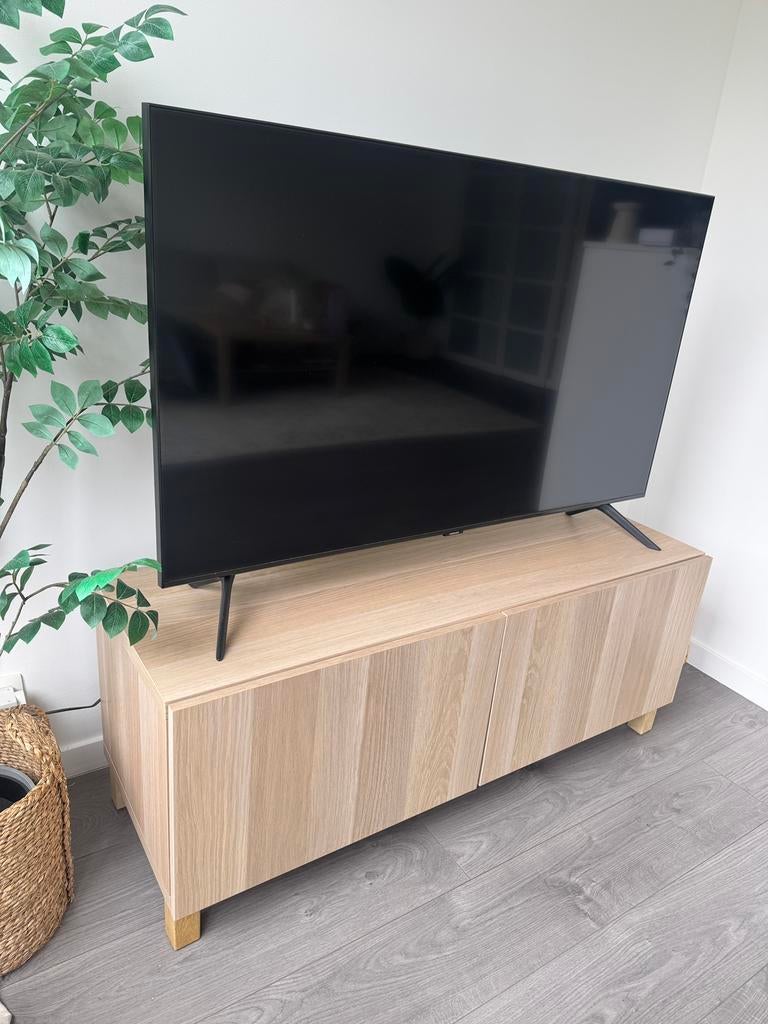 Meuble TV Ikea “BESTA”, Ophalen, Gebruikt, 100 tot 150 cm, Eikenhout