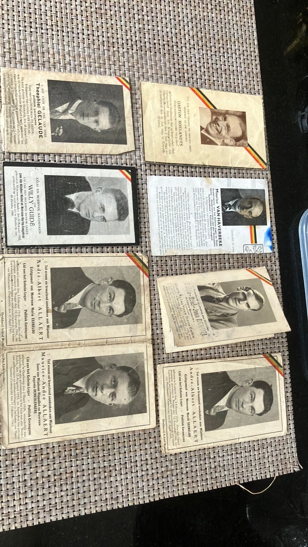 Doodsprentjes Geheim Leger,Politiek Gevangene,Oorlogsvr, Verzamelen, Ophalen of Verzenden