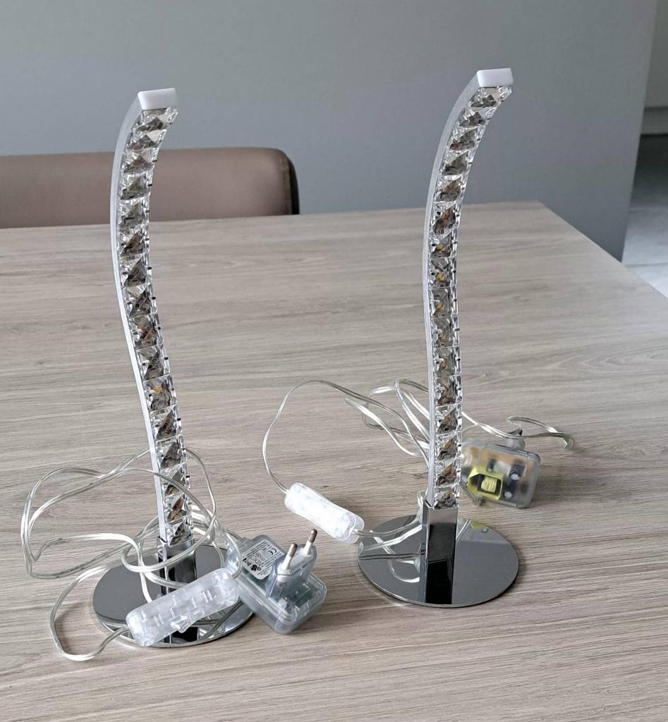 2 led Tafellampen, Ophalen, Zo goed als nieuw, Glas