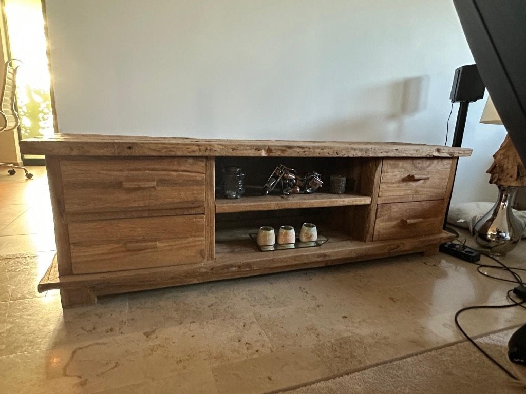 Houten lage kast commode dressoir, Ophalen, Met plank(en), 150 tot 200 cm, Zo goed als nieuw