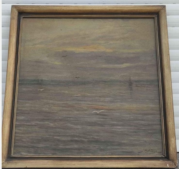 Huile sur toile marine signe, Enlèvement ou Envoi, Toile