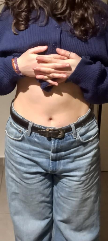 CEINTURE CUIR FEMME  NOIRE VINTAGE, Autre, Cuir véritable, Comme neuf, 80 à 90 cm