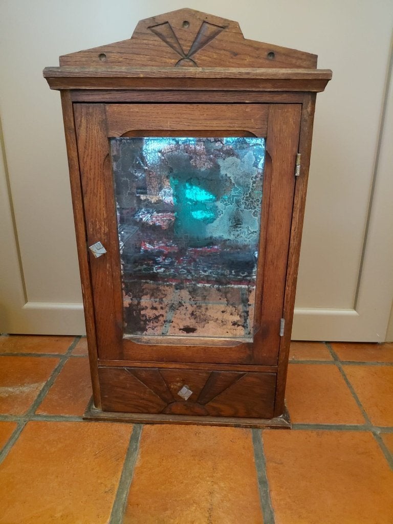 Armoire à pharmacie ancienne en chêne,  art déco, Enlèvement ou Envoi