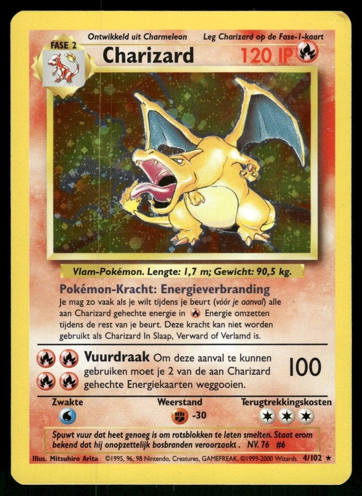 Charizard 4/102 - Base (NL) (EX), Envoi, Utilisé