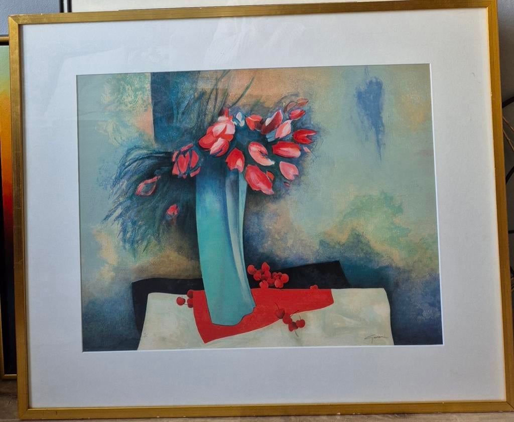 Schilderij met certificaat bekend kunstenaar Claude Gaveau, Antiek en Kunst, Kunst | Schilderijen | Abstract, Ophalen