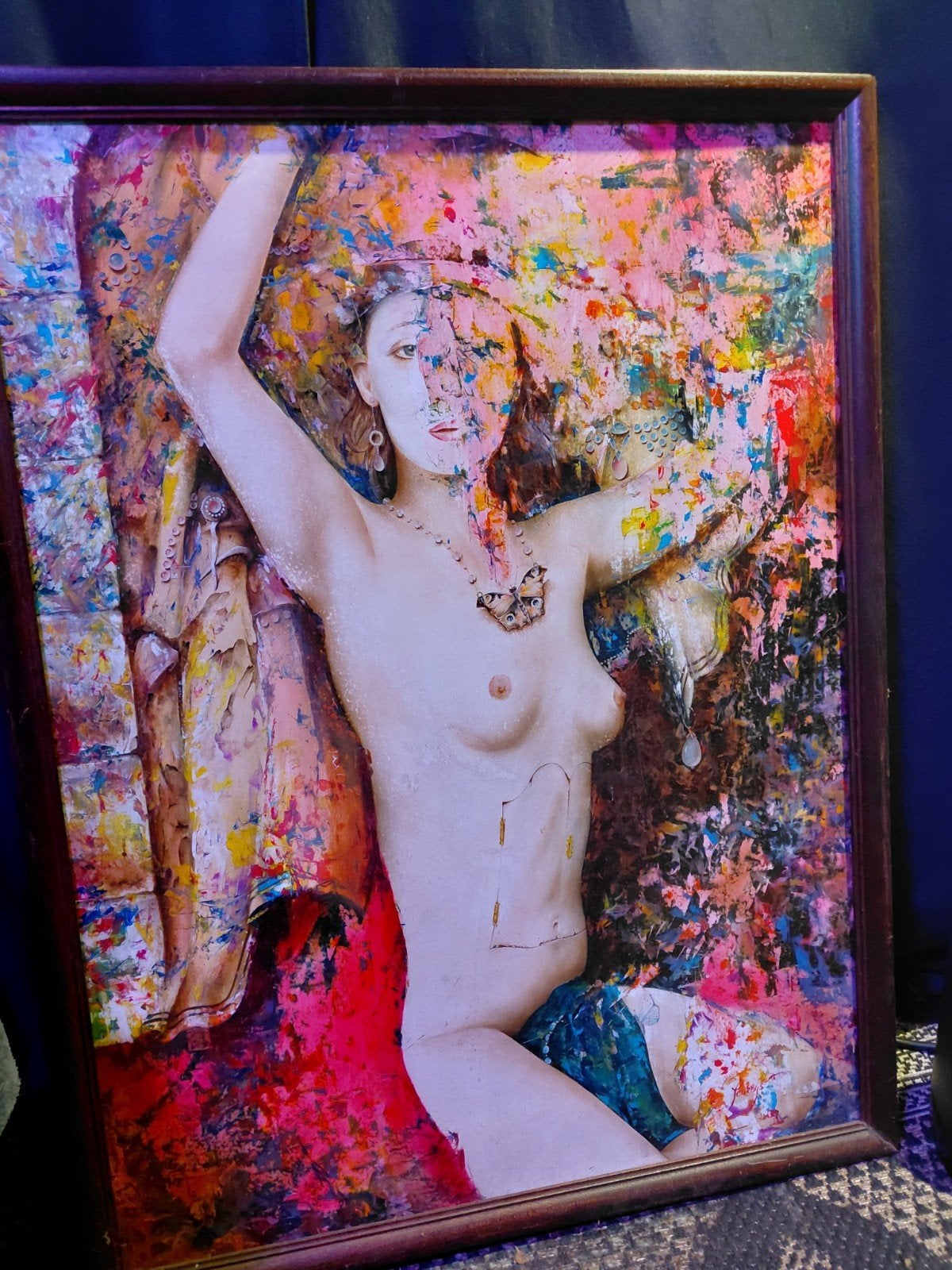 Blote tettekes, Antiek en Kunst, Ophalen, Handgeschilderd, Portret