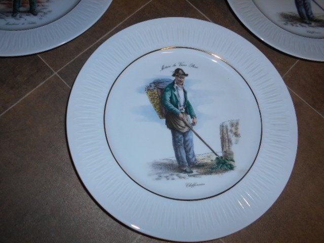 3 Porseleinborden  " Metiers du vieux Paris", Antiek en Kunst, Ophalen of Verzenden
