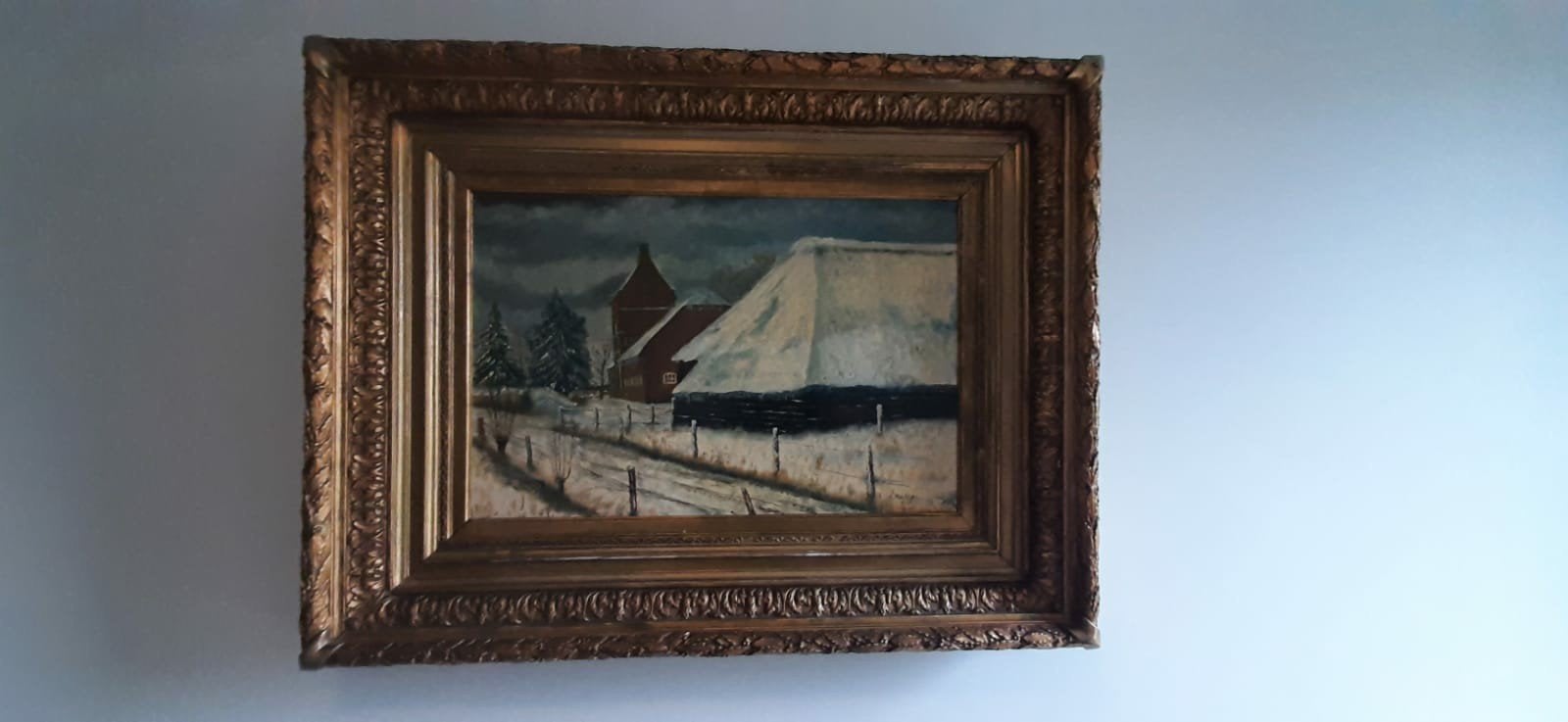 Antiek schilderij met prachtige, zware antieke kader, Antiek en Kunst, Ophalen