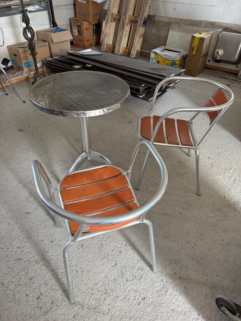 Set de bistrot, Inox, Table à dinner, Salons de jardin, Comme neuf