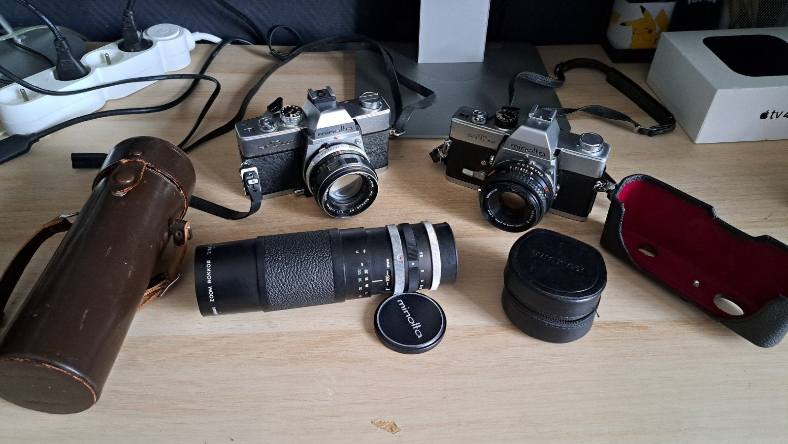 Antieke camera's van Minolta met accessoires, Audio, Tv en Foto, Fotocamera's Analoog, Ophalen of Verzenden, Gebruikt, Minolta