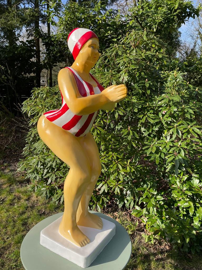Duikende dame jacuzzi tuin, zwembad, vijver 115cm, Tuin en Terras, Ophalen, Nieuw, Kunststof, Dierenbeeld