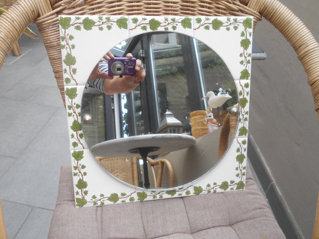 miroir porcelaine de Paris 33 x 33 cm, Ophalen, Vierkant, Minder dan 50 cm, Minder dan 100 cm
