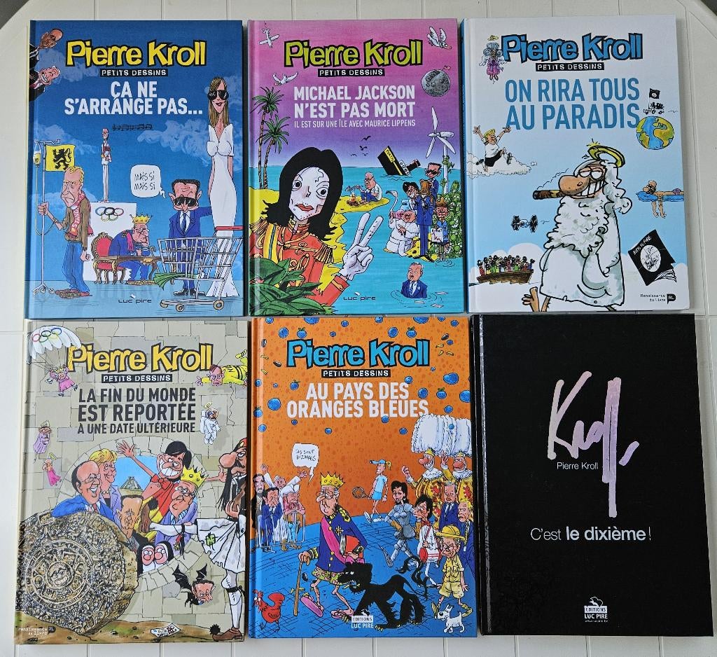 Pierre Kroll - Lot 6 boeken, Boeken, Stripverhalen, Zo goed als nieuw, Ophalen of Verzenden