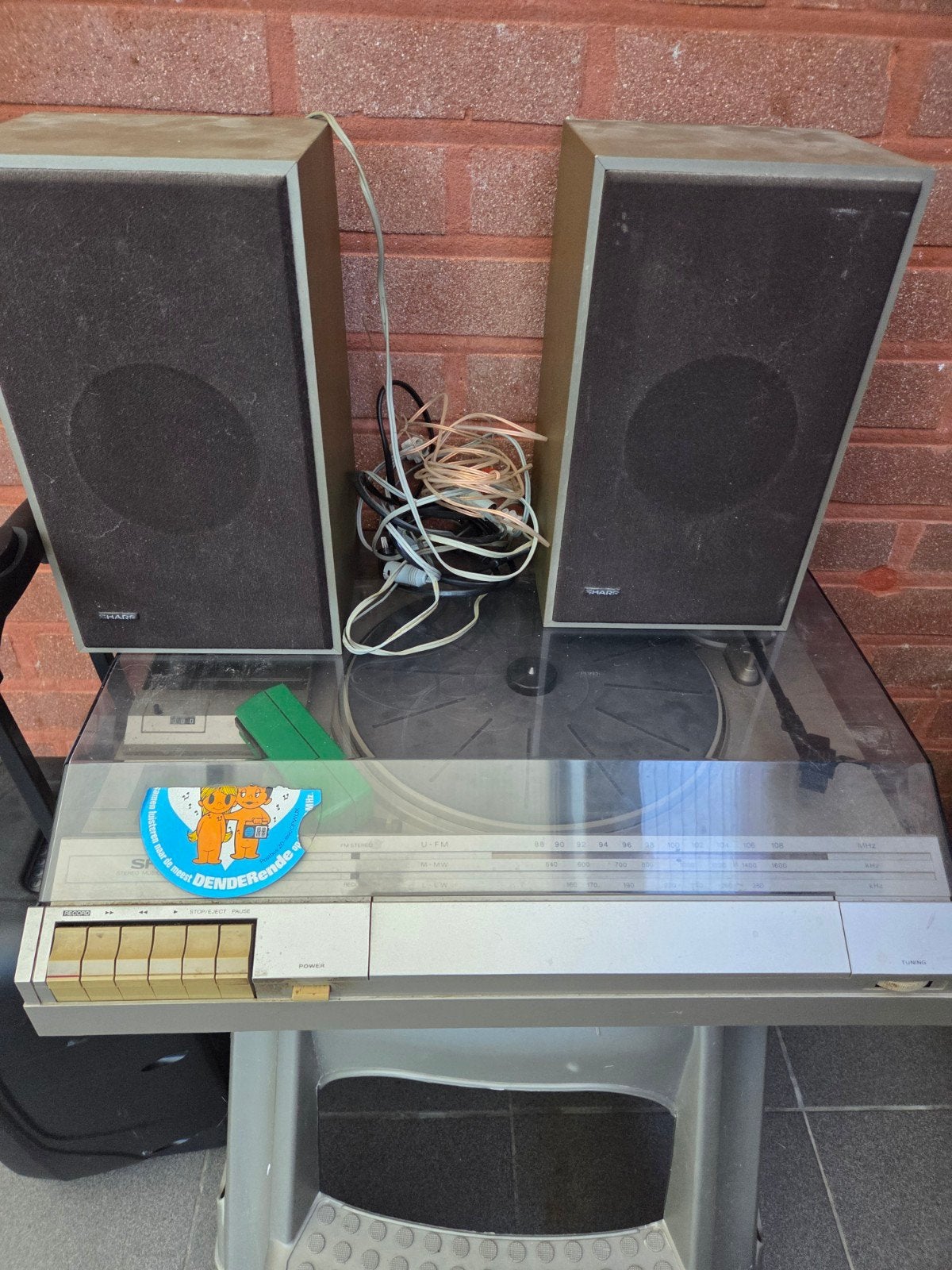 Vintage Sharp Stereo Music Center met luidsprekers – Volledi, Audio, Tv en Foto, Professionele apparaten, Ophalen, Gebruikt, Audio