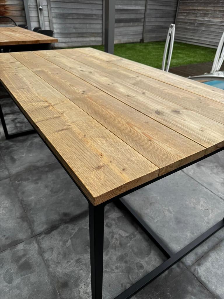 Tafel steigerhout 180x100 + 6 stoelen, Huis en Inrichting, Ophalen