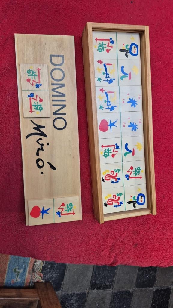 Jeu de dominos en bois vintage rare Joan Miro Art 1958, Enlèvement ou Envoi