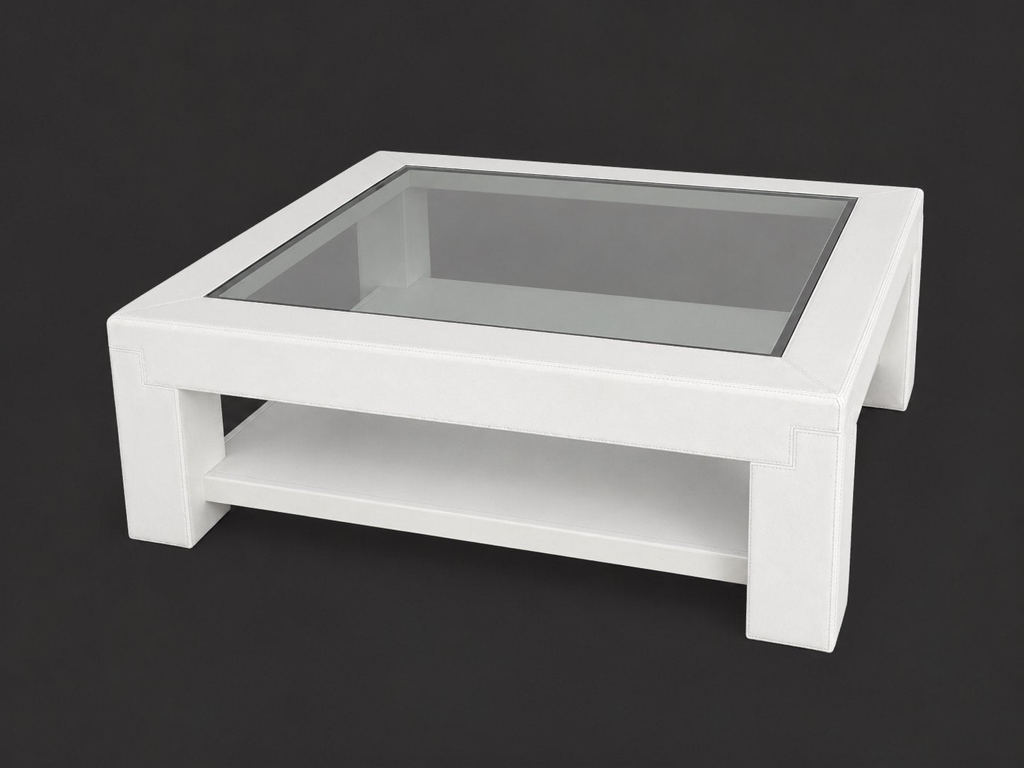 Table basse en chêne gainée cuir, Maison & Meubles, 150 cm ou plus, Contemporain, Enlèvement, Utilisé