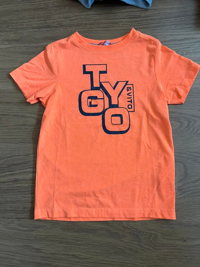 Neon oranje t-shirt Tygo & Vito maat 110/116, Kinderen en Baby's, Kinderkleding | Maat 110, Ophalen of Verzenden, Zo goed als nieuw
